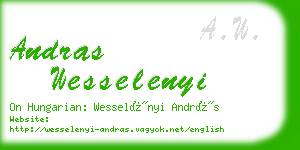 andras wesselenyi business card